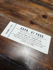 Expo 67 Novelty Pass Elephant Joke Ticket Vintage Humorous Paper Ephemera picture