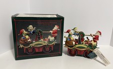 Vintage 1993 Enesco Small World of Music Keeping Santa On Track Action Musical picture