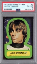 1977 Topps STAR WARS STICKER #1 LUKE SKYWALKER PSA 6 EX/MT Centered  Tough picture