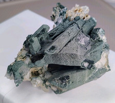 Raw Green Chlorite Quartz Crystal Cluster - 90mm Cabinet Specimen picture