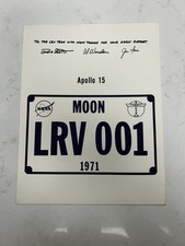 Vintage Apollo 15 [LRV 001] Lunar Rover license plate Poster 8.5”x11” Boeing picture