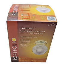Portfolio Polished Brass Ceiling Mount Light – Pull Chain Control – New IOB picture