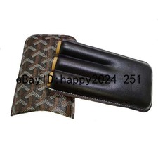 Travel Portable Leather Cigar Case Humidor 3-Tube Humidor Storage Box Accessorie picture