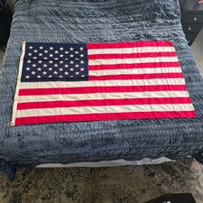 Vintage Jupiter Brand 3x5 US Flag Stitched Stripes Printed Stars Heavy Cotton picture