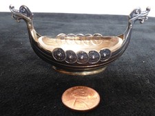 Antique 830 Silver Salt Cellar Viking Ship Langskip Vidersater Nordfjord Norway picture