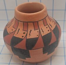 VTG Indian Terra Cotta Handmade Painted Small Vase 4