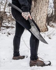 Custom Listing 2pc High Carbon/Damascus Steel Machete Sword With Sheath picture