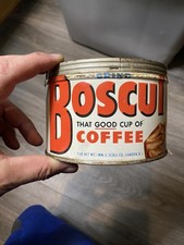 Vintage Boscul Coffee Tin 1 Pound Turn Key Open Red Kitchen Decor picture
