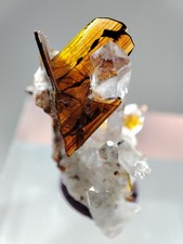 14-CT Natural Red Brookite Crystals with Quartz Combined Specimen from Pakistan  picture