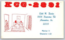 Vintage CB Radio QSL Postcard KCG-2891 Humorous Cartoon Unposted 1970s B91 picture