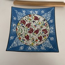 PLATE WALL VINTAGE Handmade Turkish plate/Marmara Cini style. Artist signed. picture