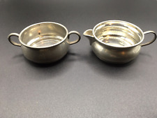 Vintage Pewter Concord Sugar (388) and Queen Art Handmade Creamer Set picture
