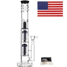 16 In Glass Bong Glass Water Bongs Bowl Tornado Percolate Pipe Hookahs 18mm Bowl picture