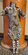 Handmade 1880-1910 Plains Indian Buckskin Doll Figure w/ Beadwork & Hair picture