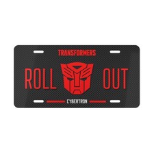 Simulated Carbon Fiber Transformers Robot License Plate Auto Car Tag picture