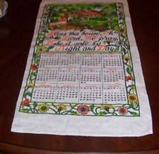 Vintage Hanging Tea Towel Calendar 1972 Bless This House Oh, Lord Make It Safe picture