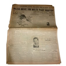 Vintage WWII Newspaper Cleveland Plain Dealer Aug 2 1942 Nazi Rostov Headline picture