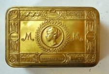 Original World War I 1914 Princess Mary Brass Christmas Tin/Gift Box picture