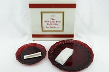 Avon 1876 Cape Cod Ruby Red Glass Two Tier Server NIB Vintage Dessert Stand picture