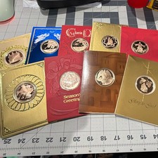 Vintage Franklin Mint Christmas Metal Greeting Card Collection 1970s-1980s Bronz picture