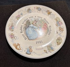 Wedgwood 1981 Peter Rabbit Birthday Plate 8” Beatrix Potter England NIB (b) picture