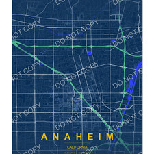 Anaheim CA California art print 11x14 city map Wall Decor ~ Disney Disneyland picture