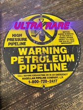 Ultra Rare Vintage Magellan Pipeline Sign Not The Common Design Petroliana picture
