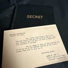 1947 Secret Wesley W. Stout Chrysler Atomic Bomb History Book w/ Original Letter picture