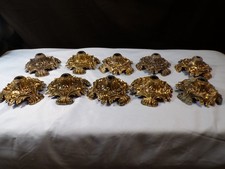 Lot of 10 L&LWMC 1973 Brass Plated Metal Footed Lamp Bases - Corrosion Dull, Etc picture