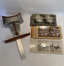 Antique H.C. White Co. Perfecscope stereoscope viewer embossed & 23 Cards 1900 picture