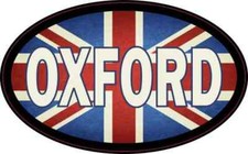 4in x 2.5in Oval UK Flag Oxford Sticker Car Truck Vehicle Bumper Decal picture