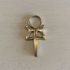 Vtg Ankh Handmade Silver 60's Hippie 70s Disco Roach Clip Cigarette Holder sty1S picture