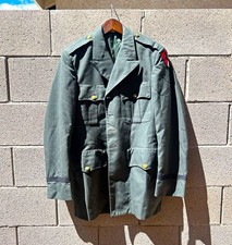 Vintage 60s 70s US Army Military Jacket 40L Green Khaki Field Uniform Coat USA picture