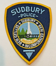VIntage Sudbury Massachusetts Police Dark Blue Patch Unused picture