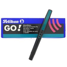 NEW OLD STOCK 1992 PELIKAN GO M75 TURQUOISE/BLACK MEDIUM NIB FOUNTAIN PEN picture
