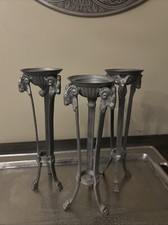 Vintage Greek Candle Silver Holders 12 In picture