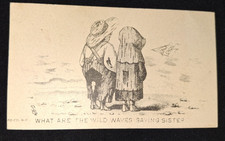 Victorian Calling Card Brother & Sister Watching Waves picture