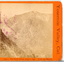 CALIFORNIA, North Dome, 3725 Ft High Yosemite, From The Merced--Stereoview B9 picture