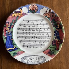 Vintage French Song Plate, Ah Mon Beau Chateau; Sarreguemines, France picture
