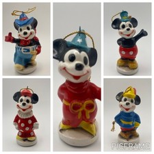 Vintage Rare Walt Disney Productions Mickey Mouse Vintage Christmas Ornament Set picture