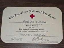Post WWI American Red Cross Enrollment Card Named to Nichols Dated 1928 picture