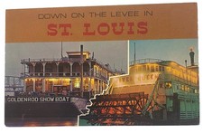 Goldenrod Showboat & The River Queen ~ St Louis Missouri MO ~ Vintage Postcard picture