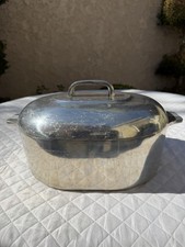 Beautiful Vintage GHC MAGNALITE Oval 8 Qt Aluminum Roaster Dutch Oven USA w/ Lid picture