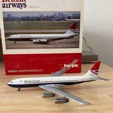 Herpa British Airways 707-400 1/200 Scale Die-Cast METAL Model 558464 picture