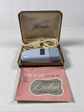 Vintage Remington Duchess Electric Shaver Light Blue w/ Case Manual Tested picture