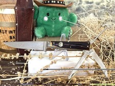 Vintage WEIDMANNSHEIL Solingen German Jagdmesser Stag Handle Field Knife &Sheath picture