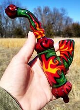 Earth Fire Linework Classic Styled Glass Tobacco Cavalier Pipe picture