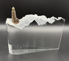 Steuben “Lighthouse” Crystal & Bronze Sculpture by David Dowler – 7.5” – 7.2 lbs picture