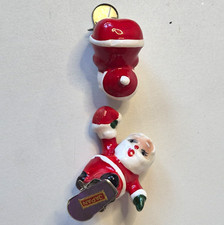 Vtg 1950s Ceramic Santa Claus Clip On Ornaments Lot 2 Christmas Tree Clips Japan picture