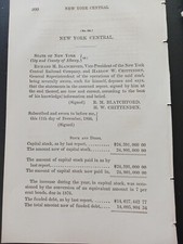 1867 train report NEW YORK CENTRAL RAILROAD 30 pgs includes detail accident list picture